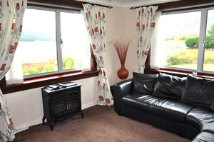 The family room in the cottage with sea views