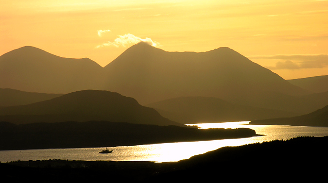 Sunset over the Cuillin